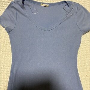 Heart Hips Women's Light Blue Short Sleeve Midi dress